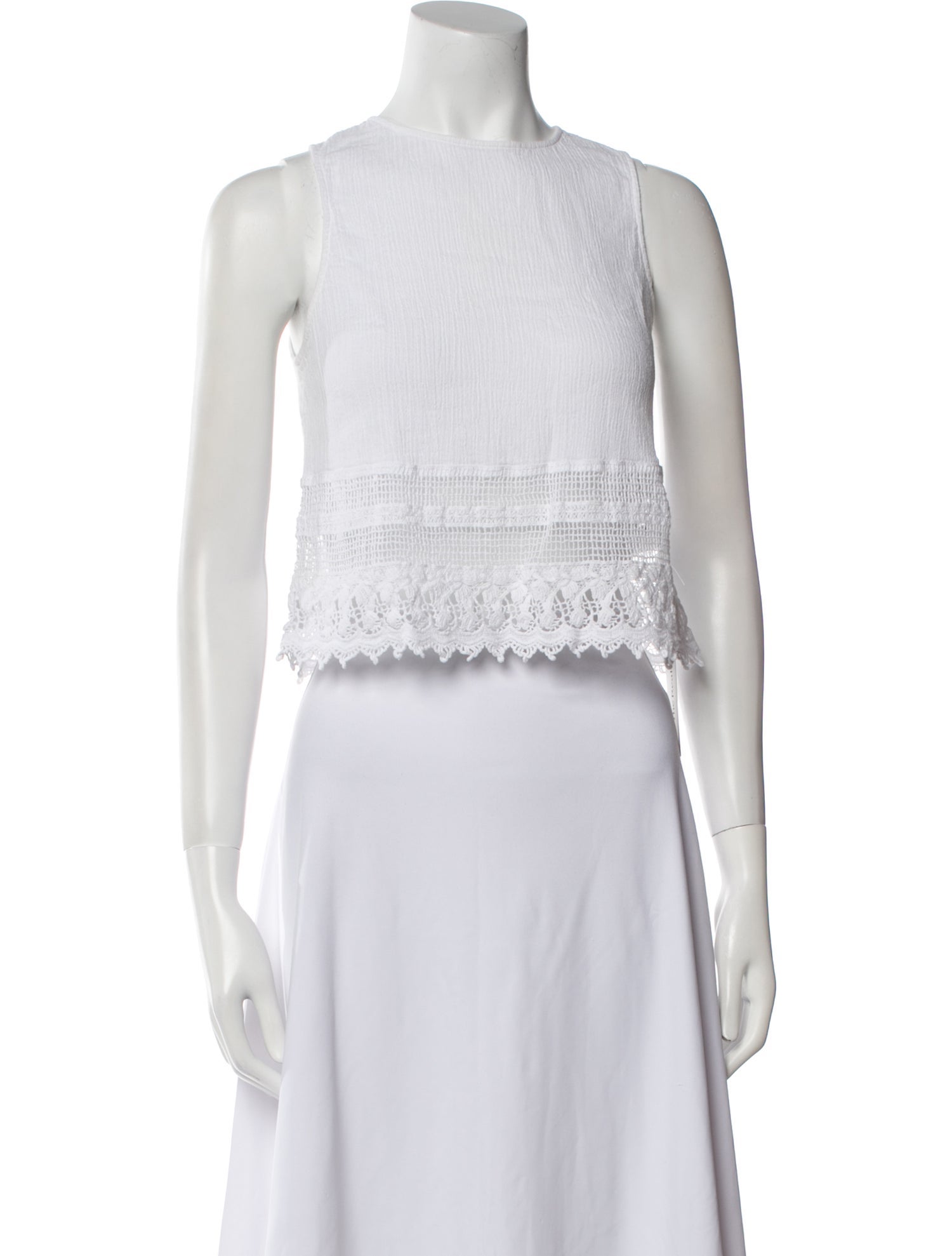 Miguelina Crew Neck Sleeveless Crop Top