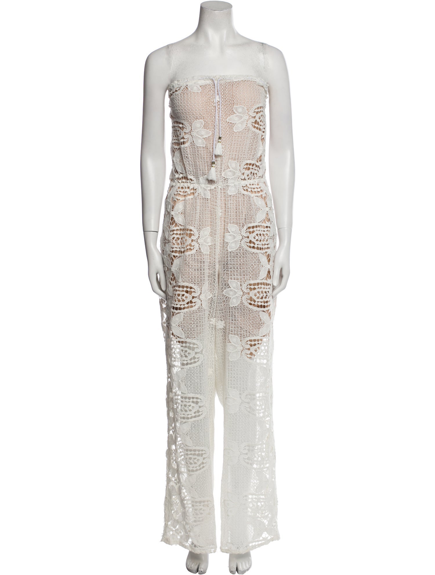 Miguelina Lace Pattern Strapless Jumpsuit w/ Tags