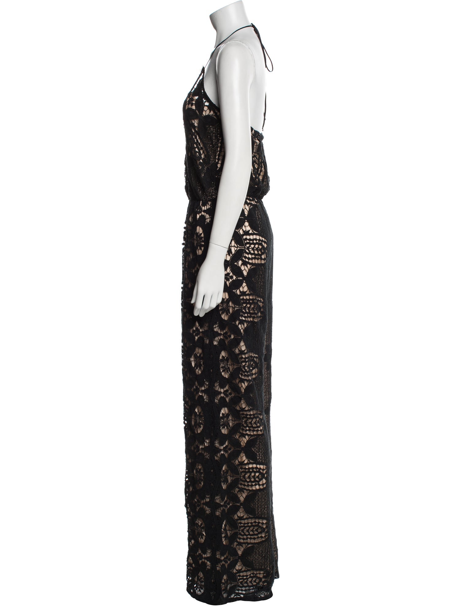 Miguelina Lace Pattern Halterneck Jumpsuit w/ Tags