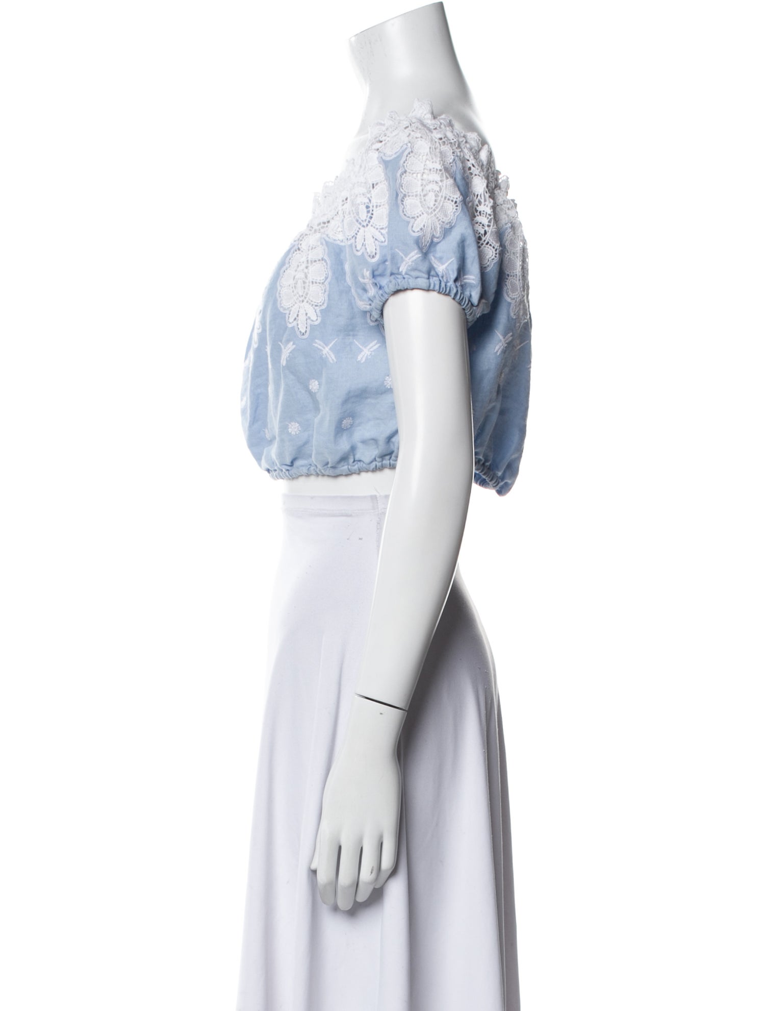 Miguelina Linen Printed Crop Top