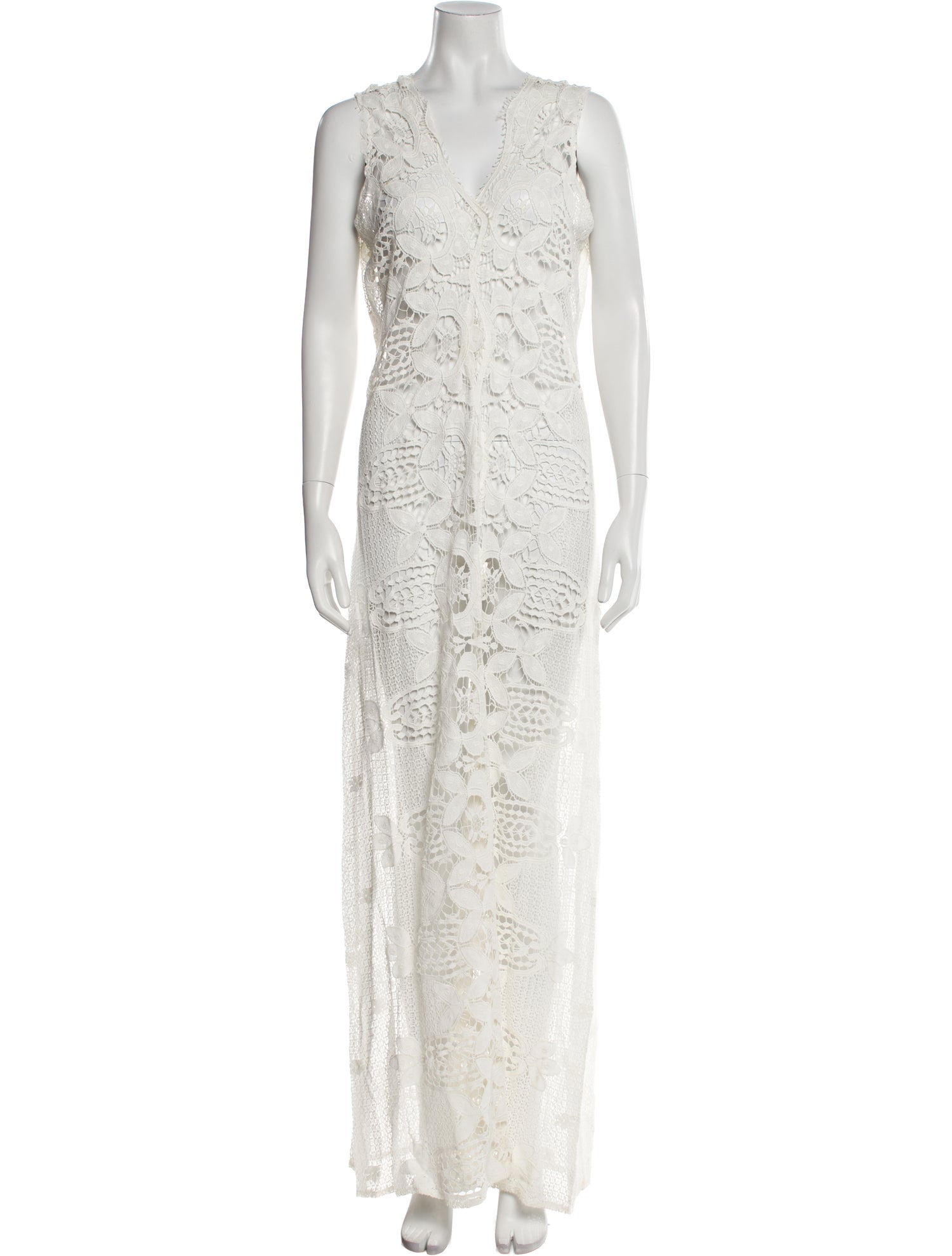 Miguelina Lace Pattern Long Dress