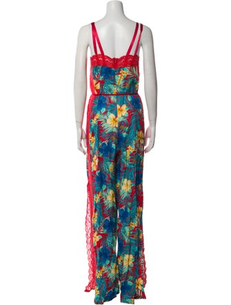 Miguelina Linen Floral Print Jumpsuit