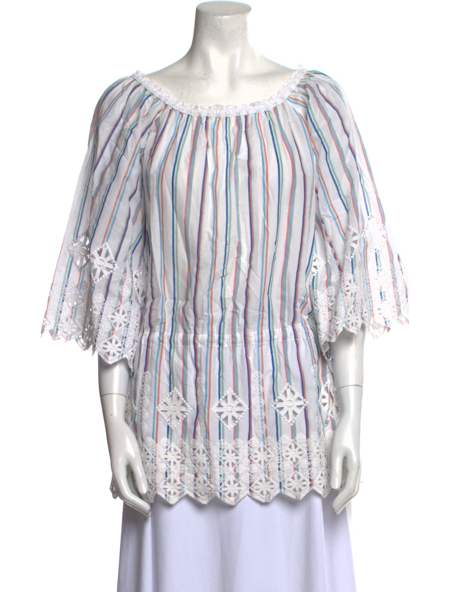 Miguelina Striped Scoop Neck Tunic