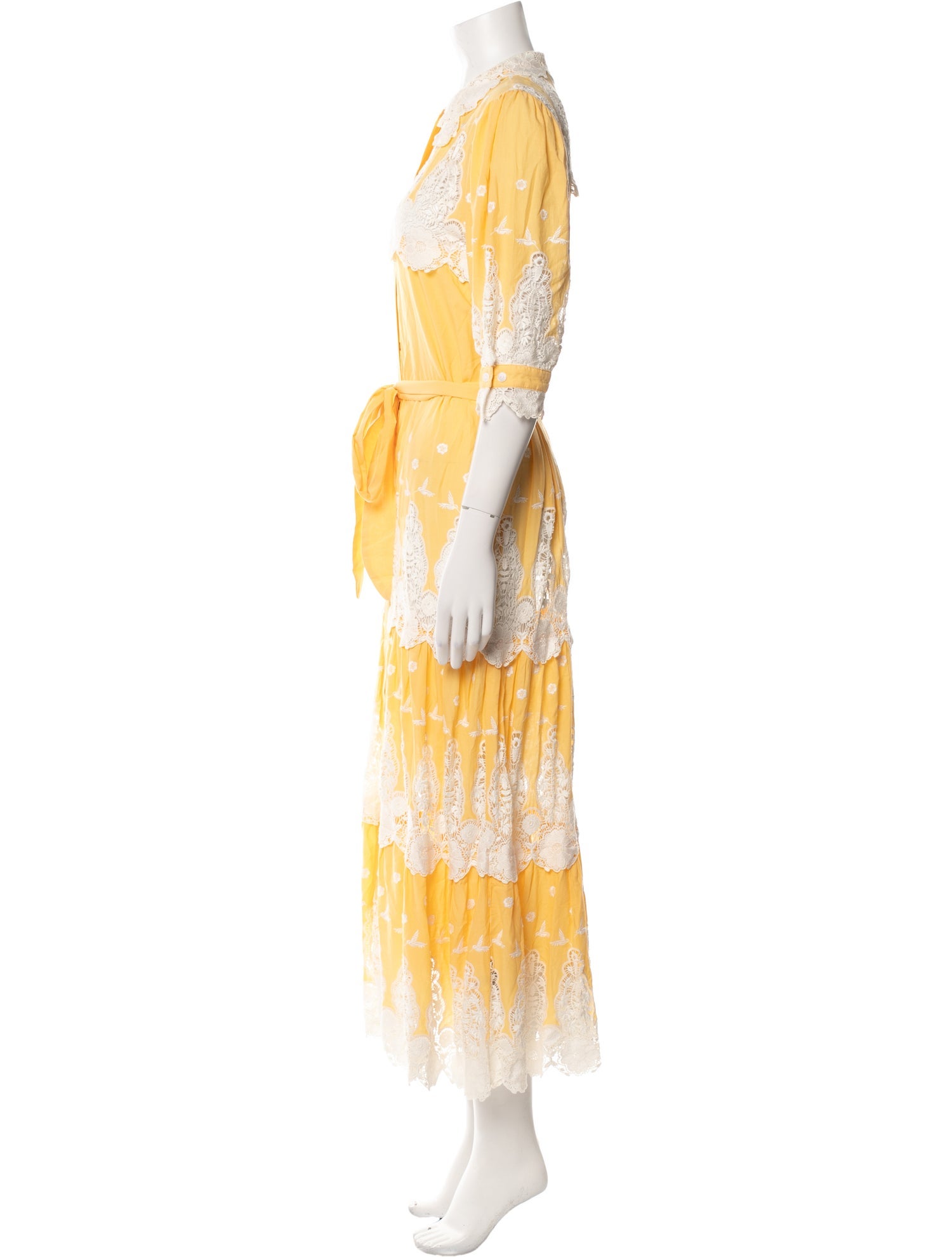 Miguelina Lace Pattern Long Dress