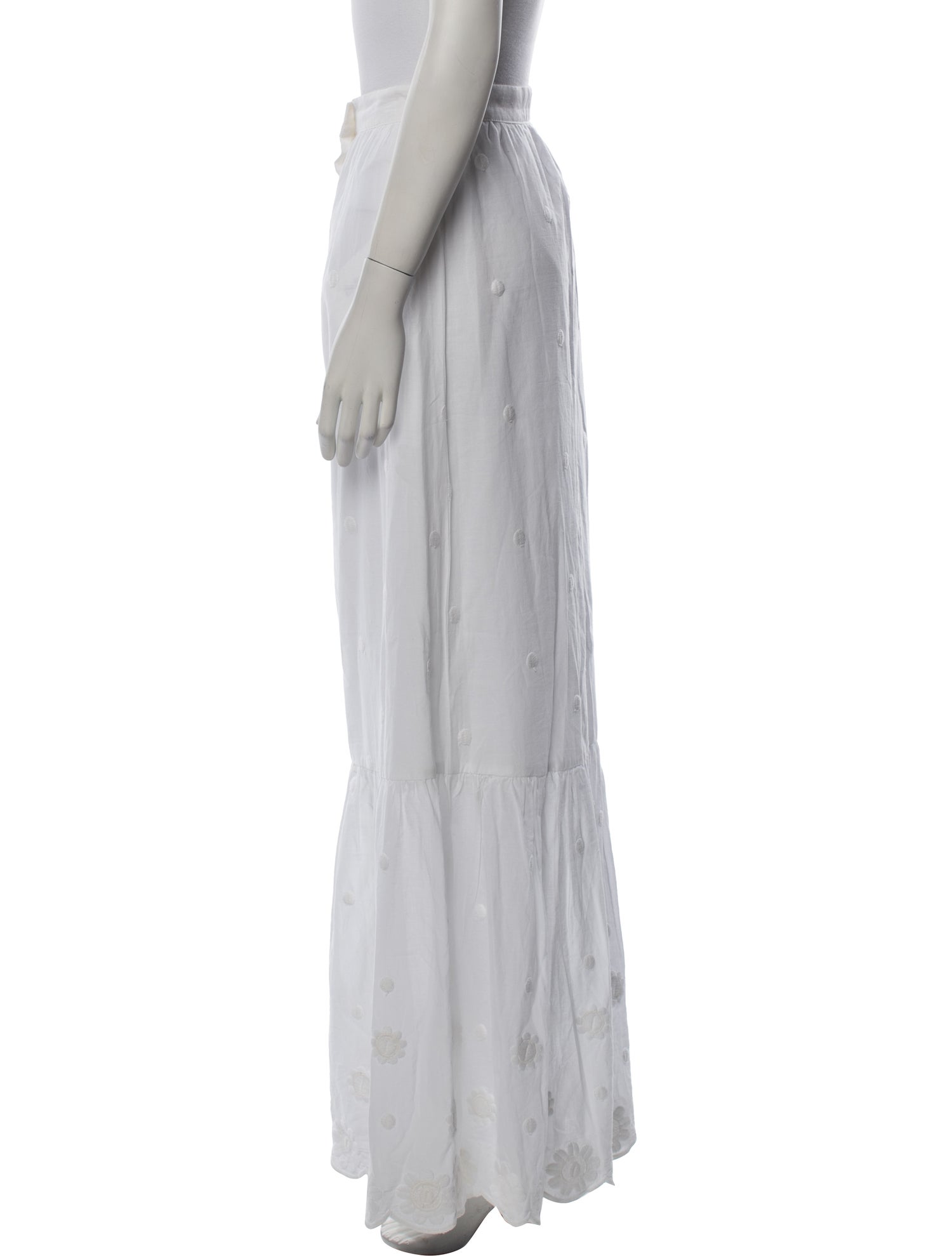 Miguelina Embroidered Accent Long Skirt