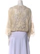 Miguelina Lace Pattern V-Neck Sweater