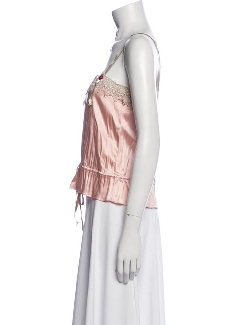 Miguelina Silk Square Neckline Crop Top