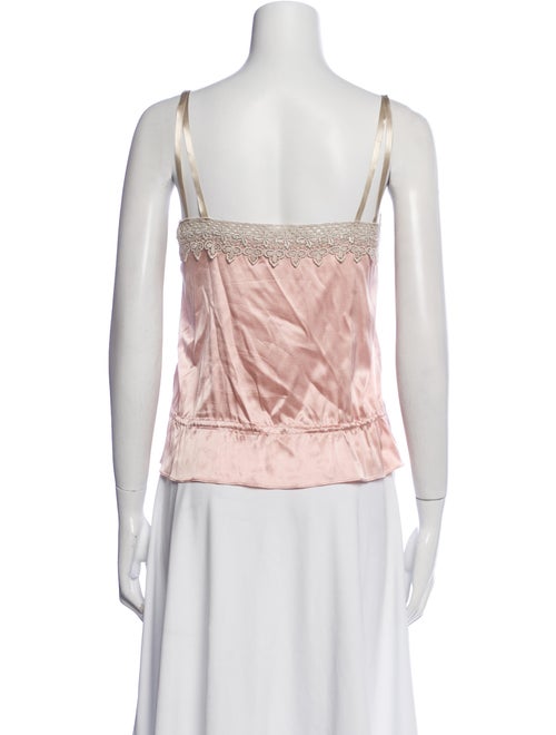 Miguelina Silk Square Neckline Crop Top