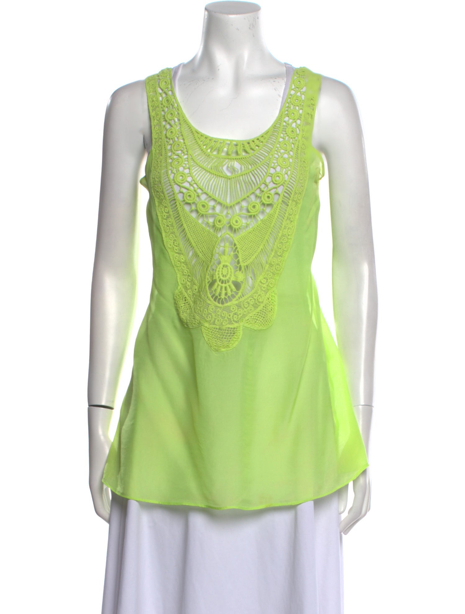 Miguelina Silk Scoop Neck Top