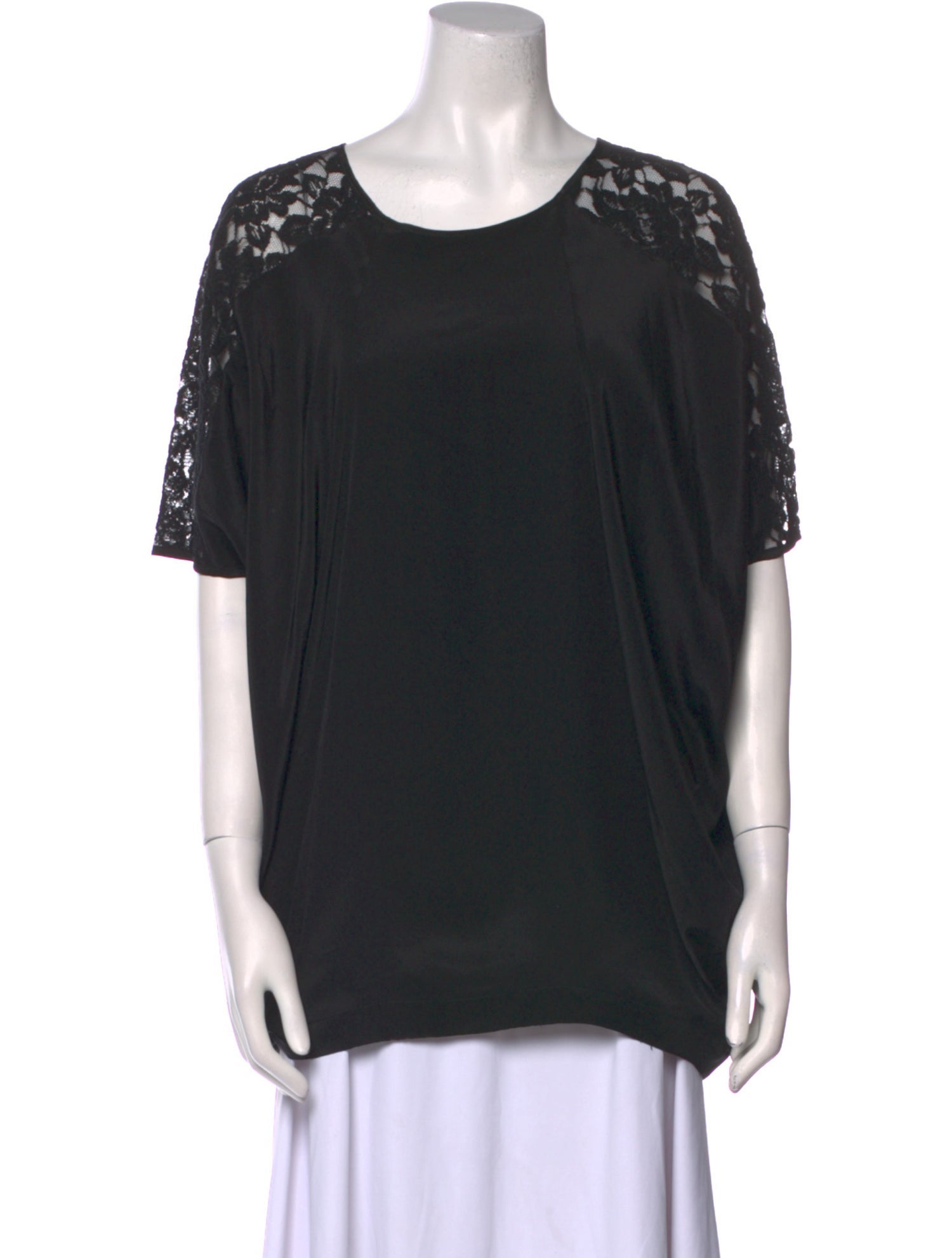 Miguelina Silk Scoop Neck T-Shirt