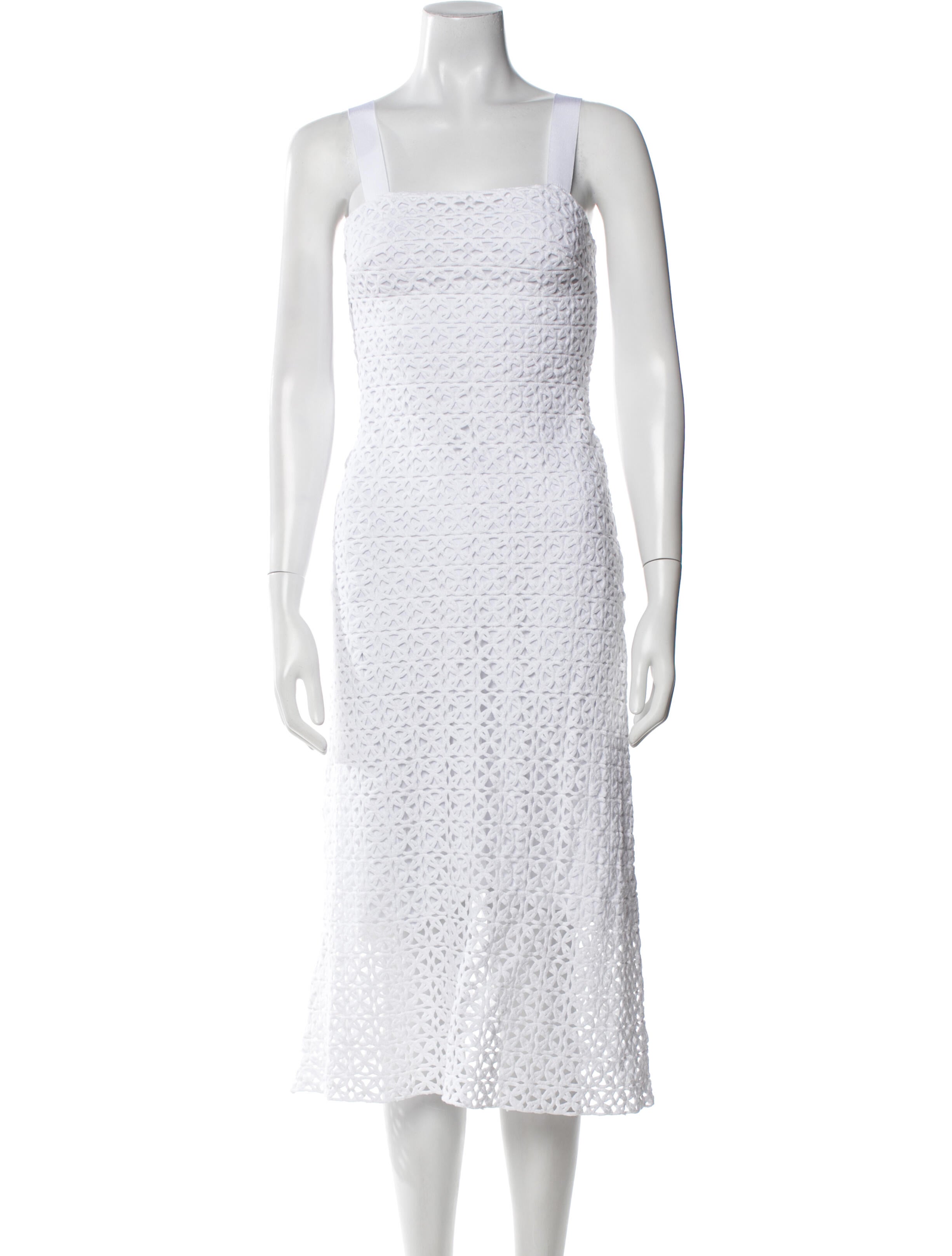 Miguelina Square Neckline Midi Length Dress