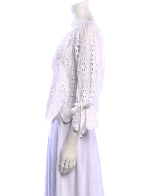 Miguelina Scoop Neck Three-Quarter Sleeve Crop Top