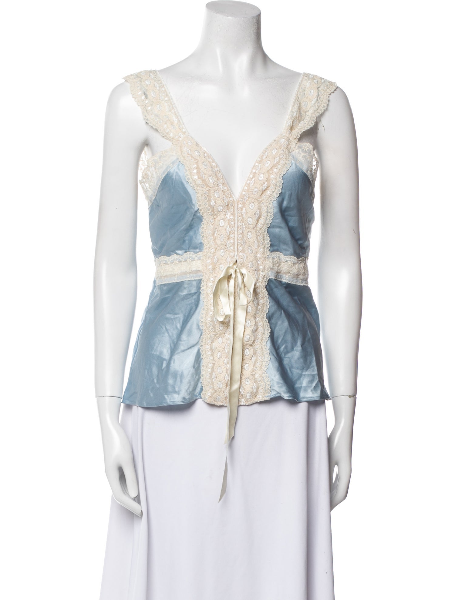 Miguelina Silk Lace Pattern Top