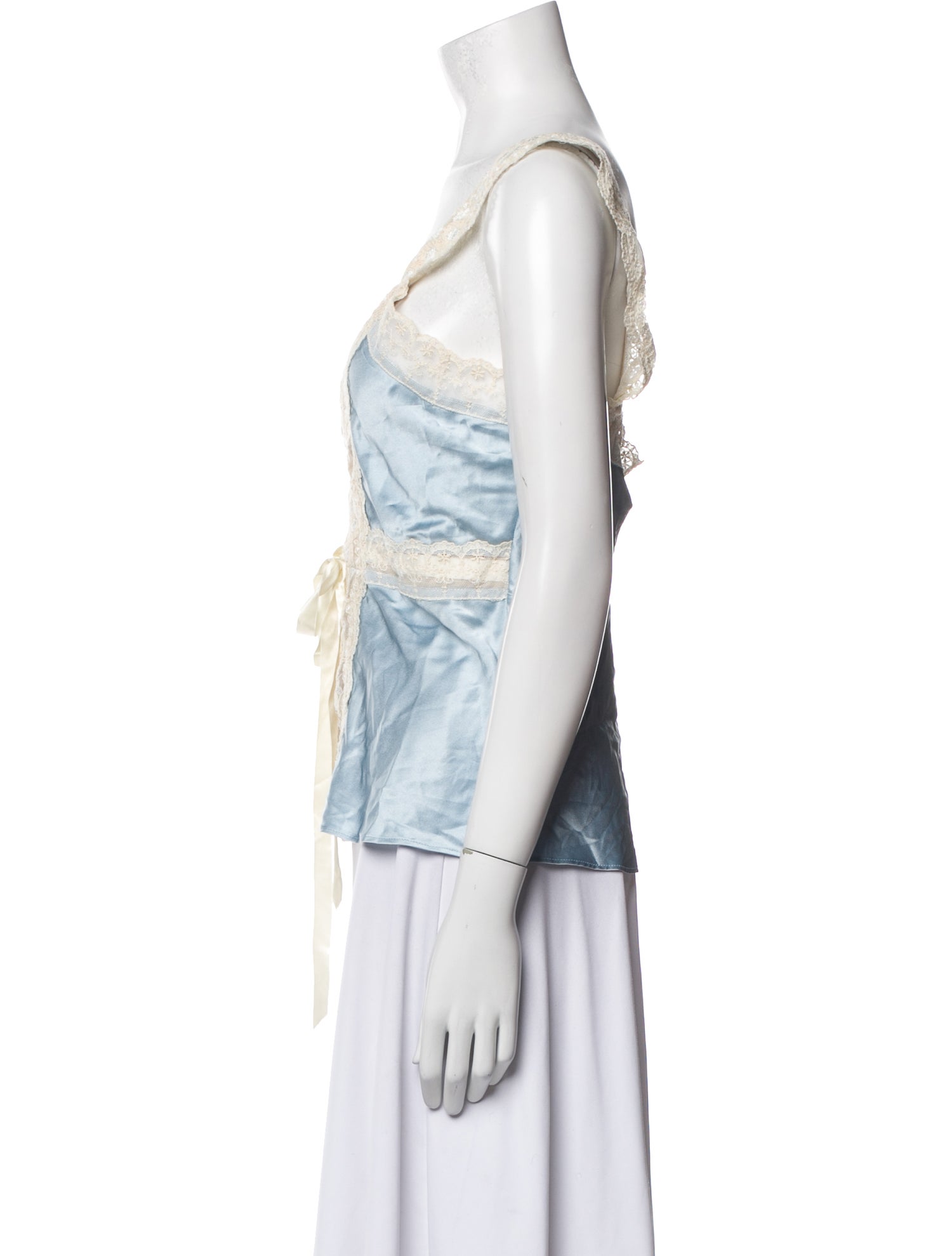 Miguelina Silk Lace Pattern Top