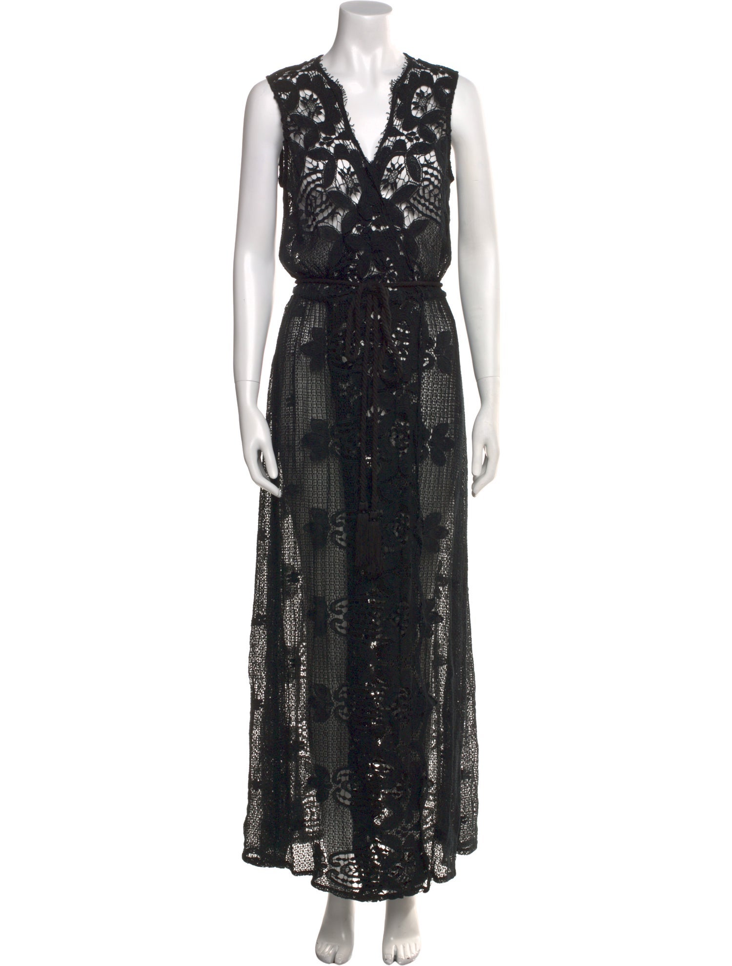 Miguelina Lace Pattern Long Dress