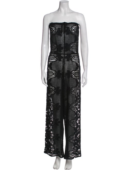 Miguelina Lace Pattern Strapless Jumpsuit
