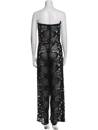 Miguelina Lace Pattern Strapless Jumpsuit