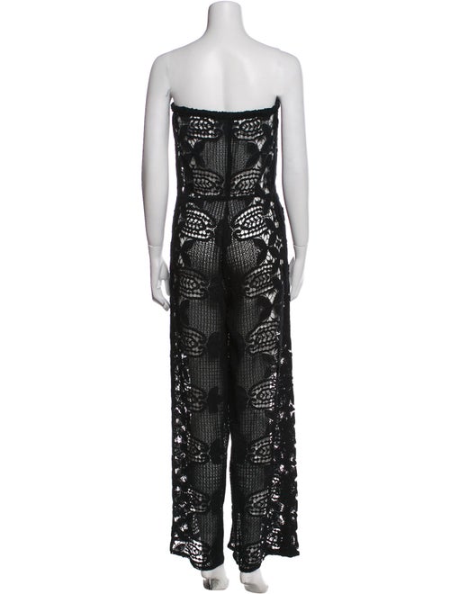 Miguelina Lace Pattern Strapless Jumpsuit