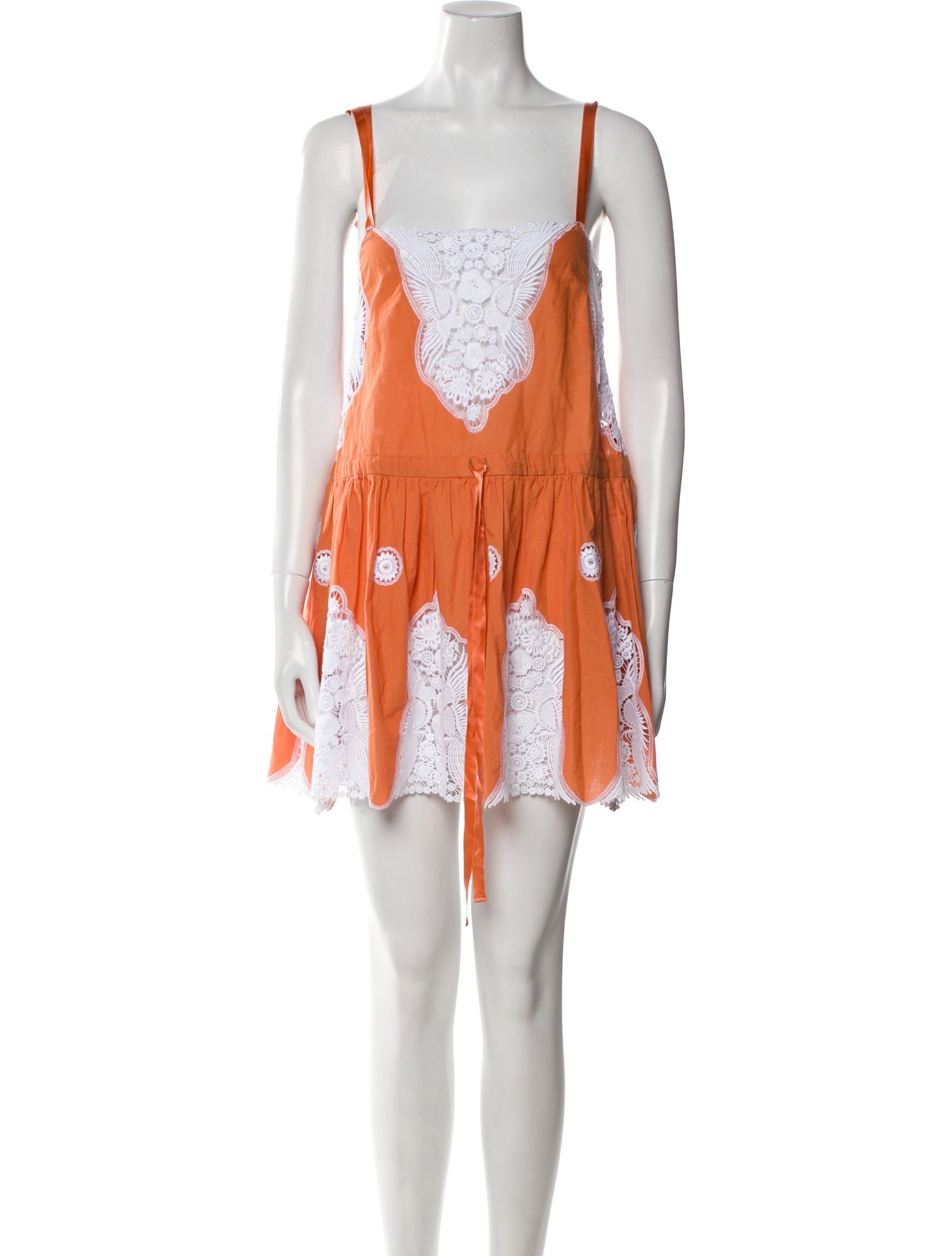 Miguelina Lace Pattern Mini Dress