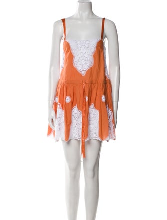 Miguelina Lace Pattern Mini Dress