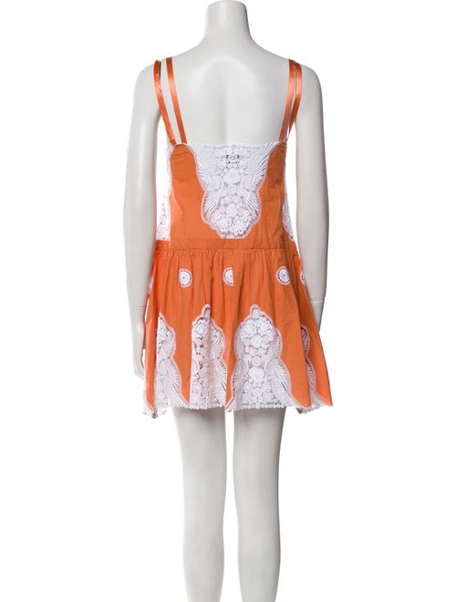 Miguelina Lace Pattern Mini Dress