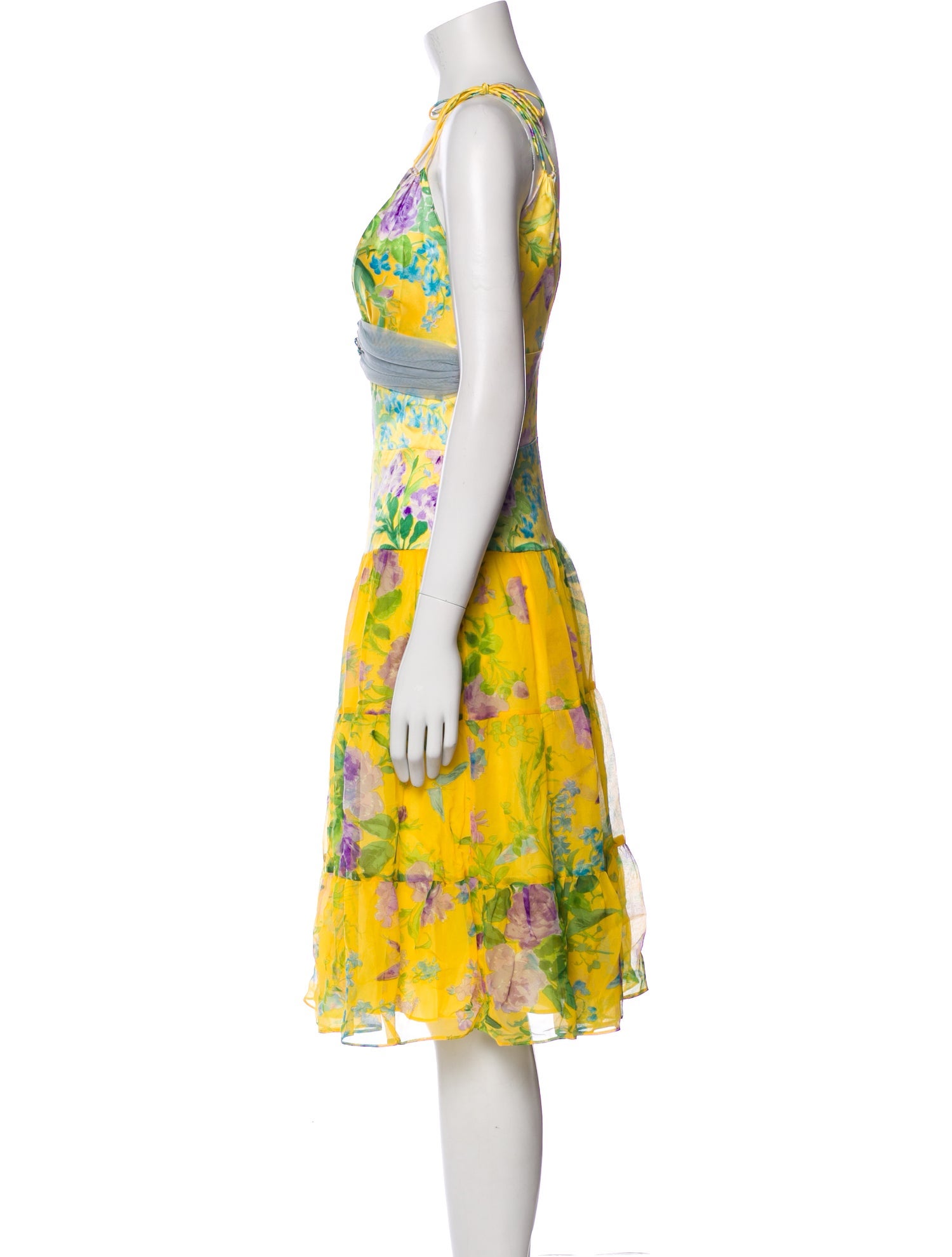 Miguelina Silk Knee-Length Dress