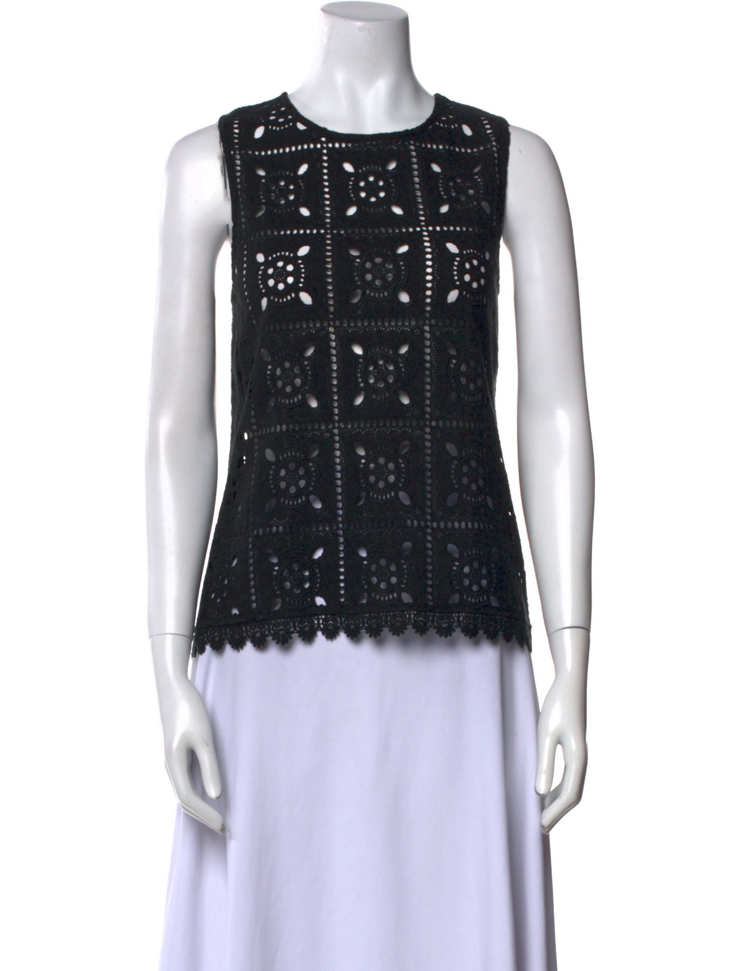 Miguelina Patterned Crew Neck Top