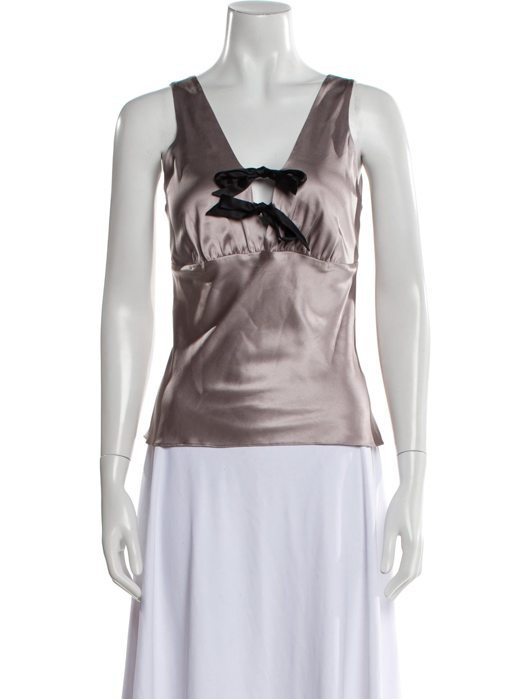 Miguelina Silk V-Neck Top