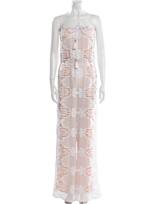 Miguelina Lace Pattern Strapless Jumpsuit