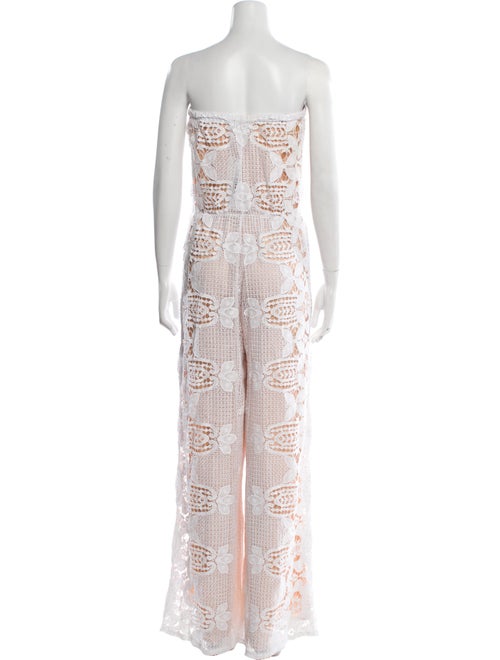 Miguelina Lace Pattern Strapless Jumpsuit