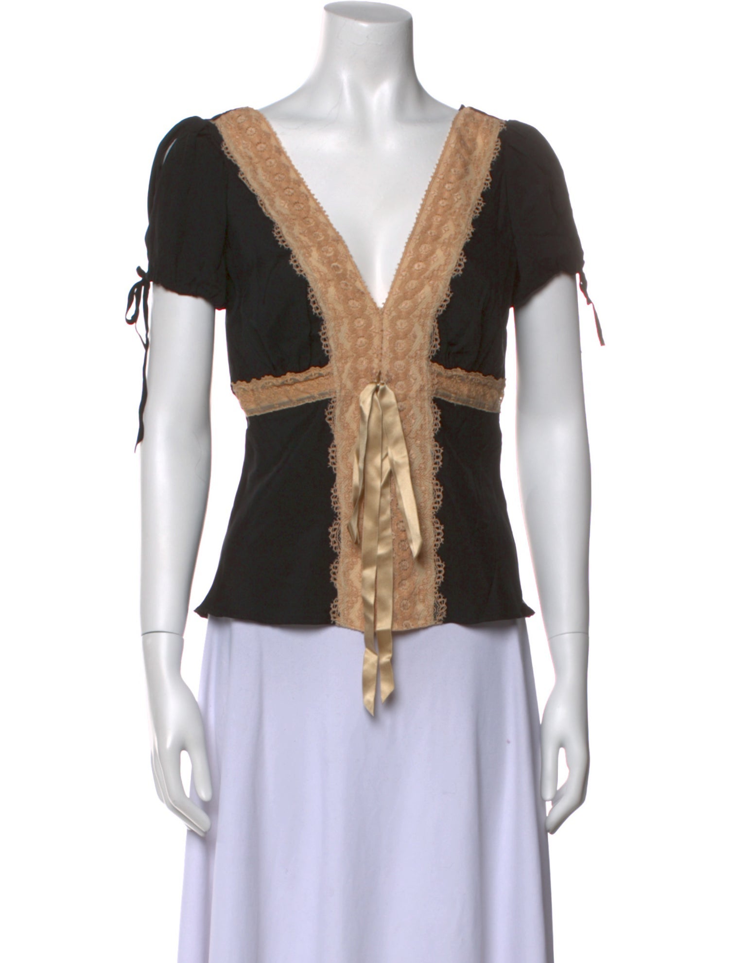 Miguelina Silk V-Neck Top