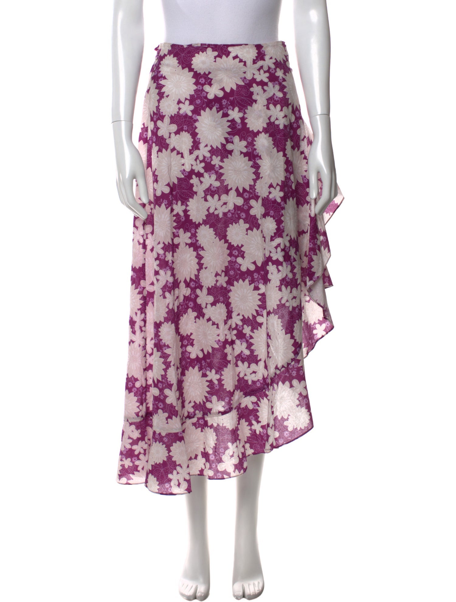 Miguelina Floral Print Midi Length Skirt