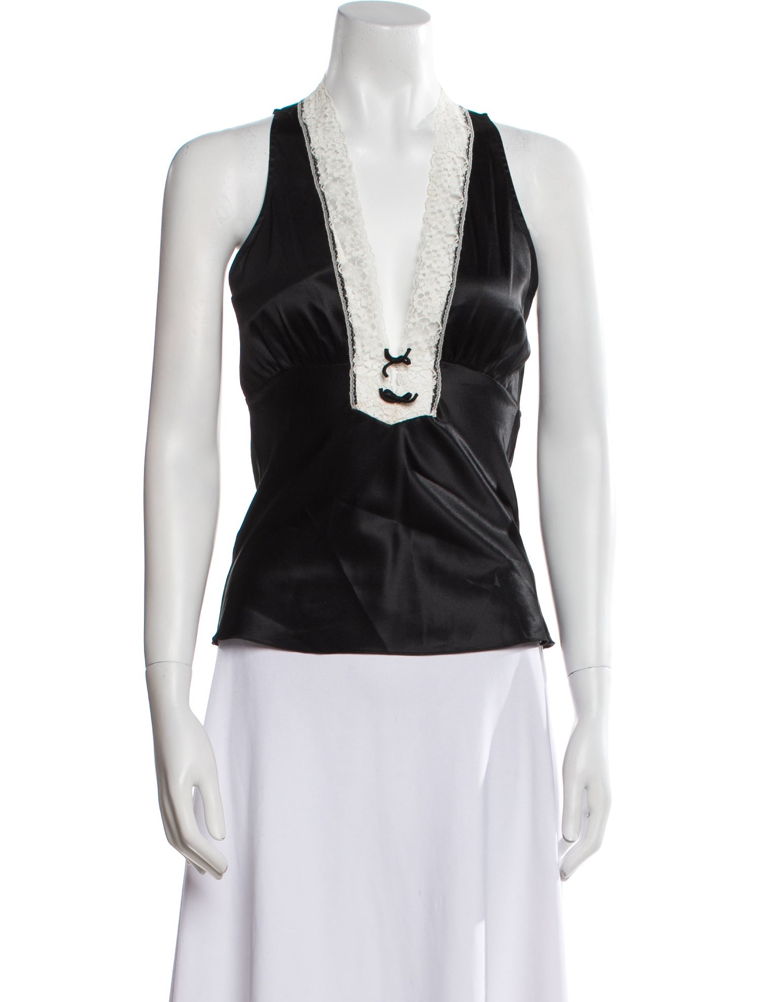 Miguelina Silk V-Neck Top