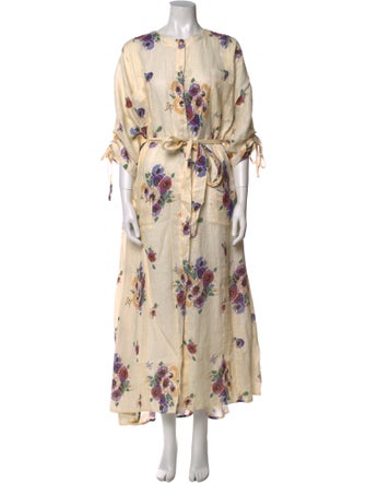 Miguelina Linen Long Dress