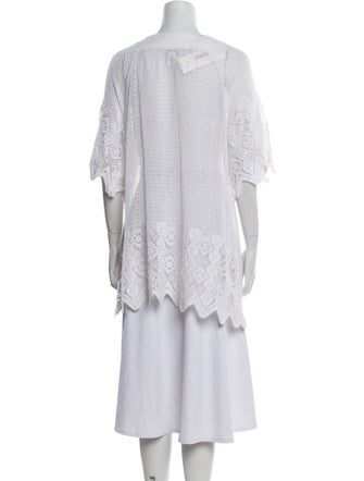 Miguelina Lace Pattern Square Neckline Tunic
