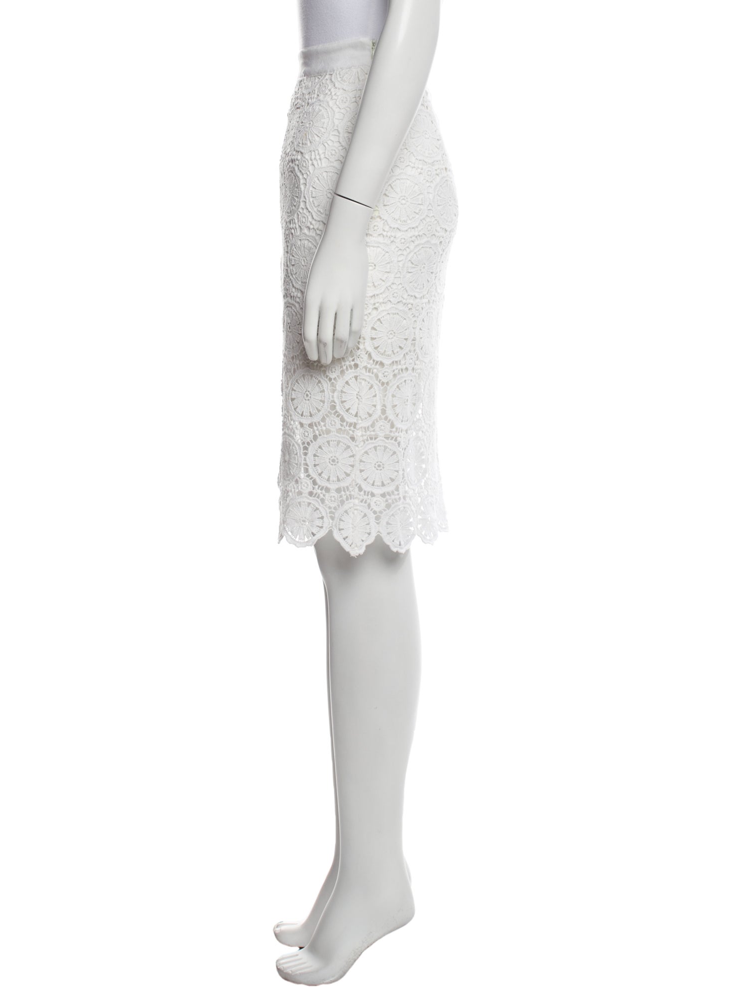 Miguelina Lace Pattern Knee-Length Skirt