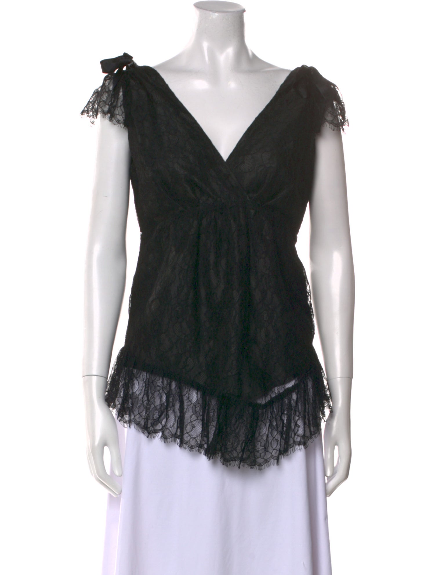 Miguelina Nylon V-Neck Blouse