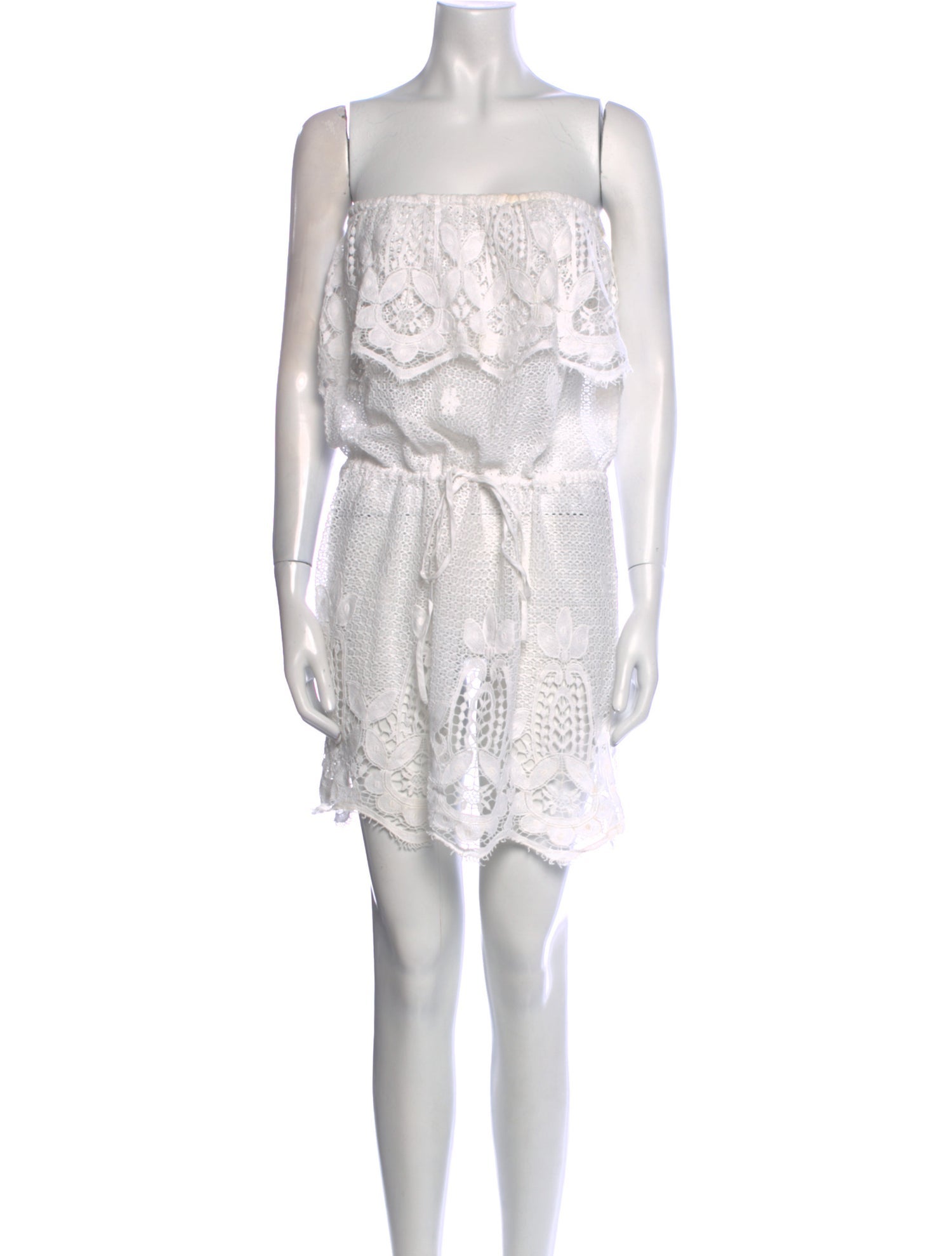 Miguelina Lace Pattern Mini Dress