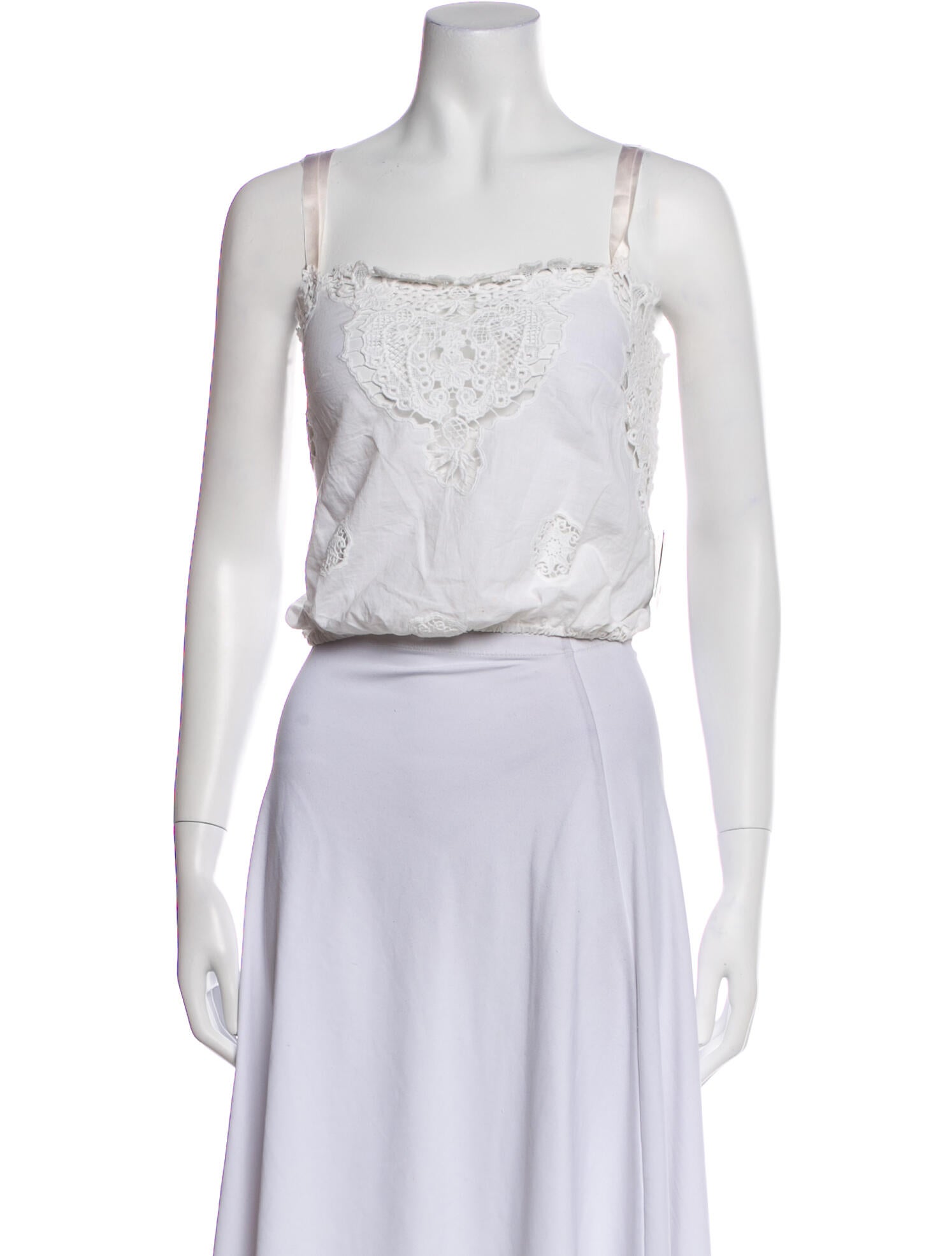 Miguelina Square Neckline Sleeveless Crop Top