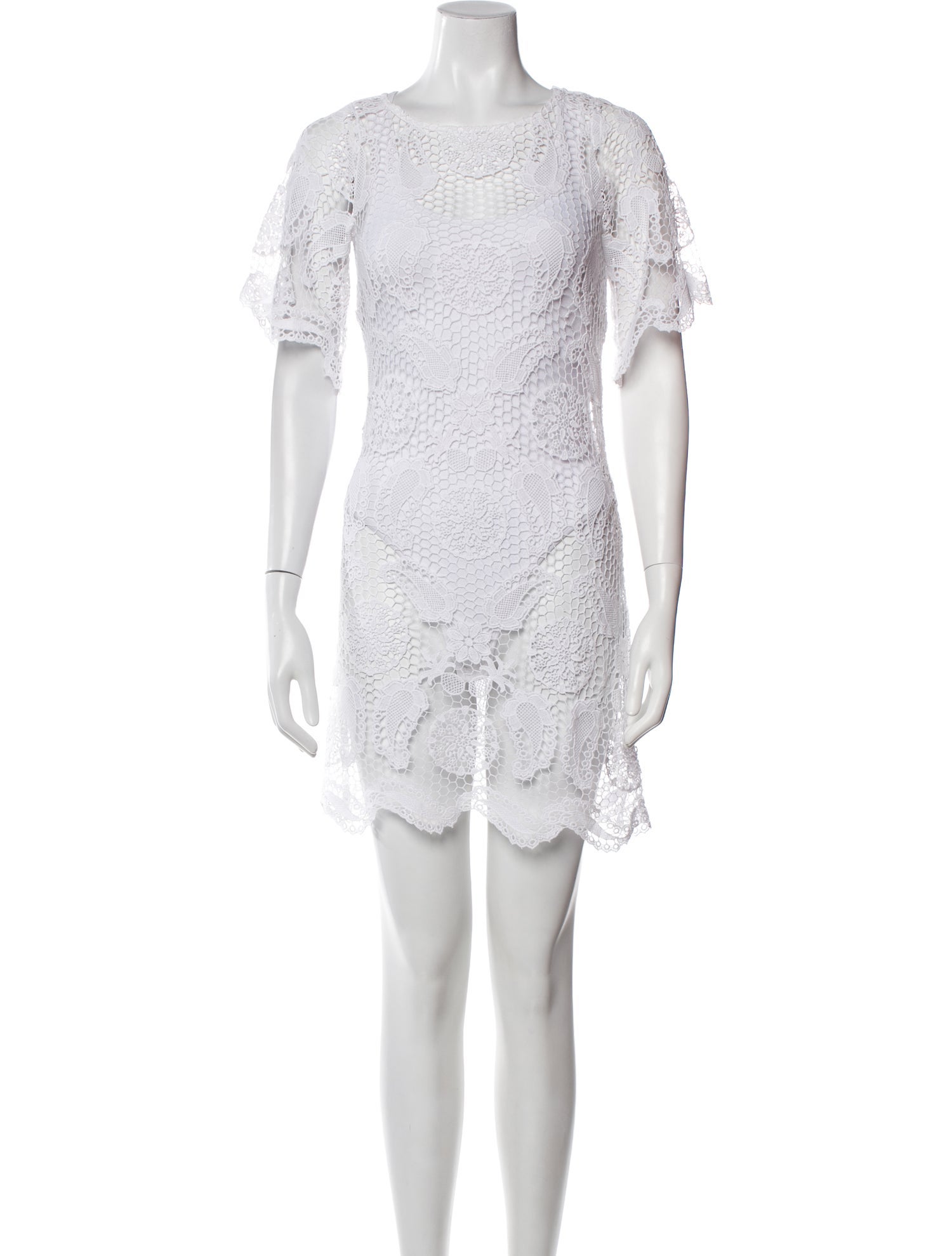 Miguelina Lace Pattern Mini Dress