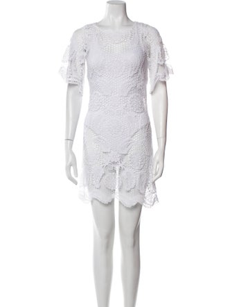 Miguelina Lace Pattern Mini Dress