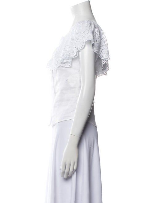 Miguelina Linen Scoop Neck Button-Up Top