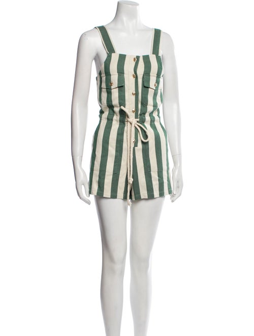Miguelina Striped Square Neckline Romper