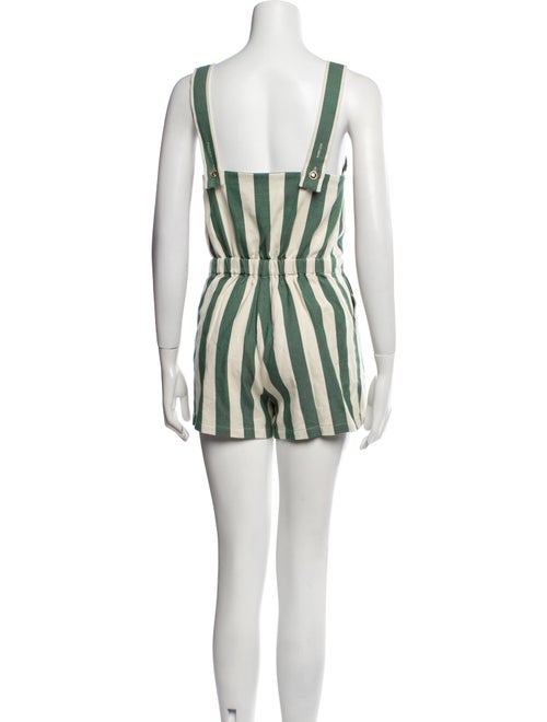 Miguelina Striped Square Neckline Romper