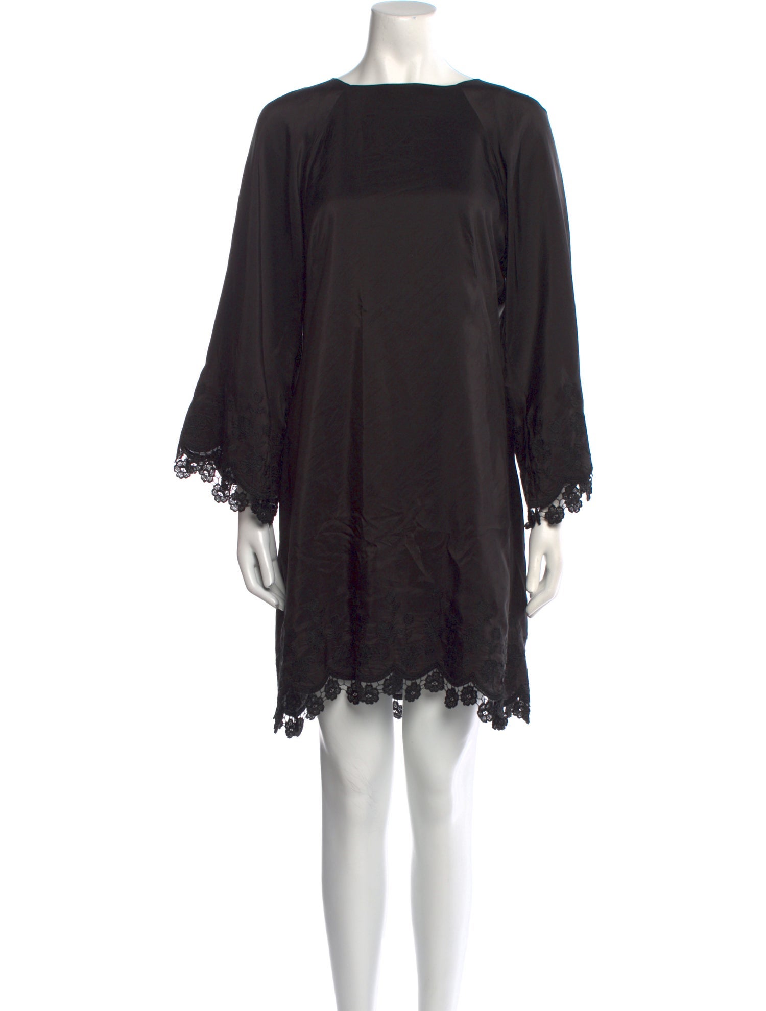 Miguelina Bateau Neckline Mini Dress