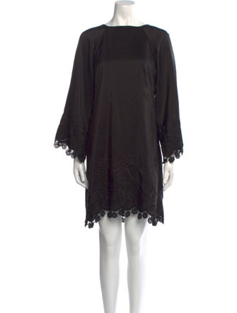 Miguelina Bateau Neckline Mini Dress