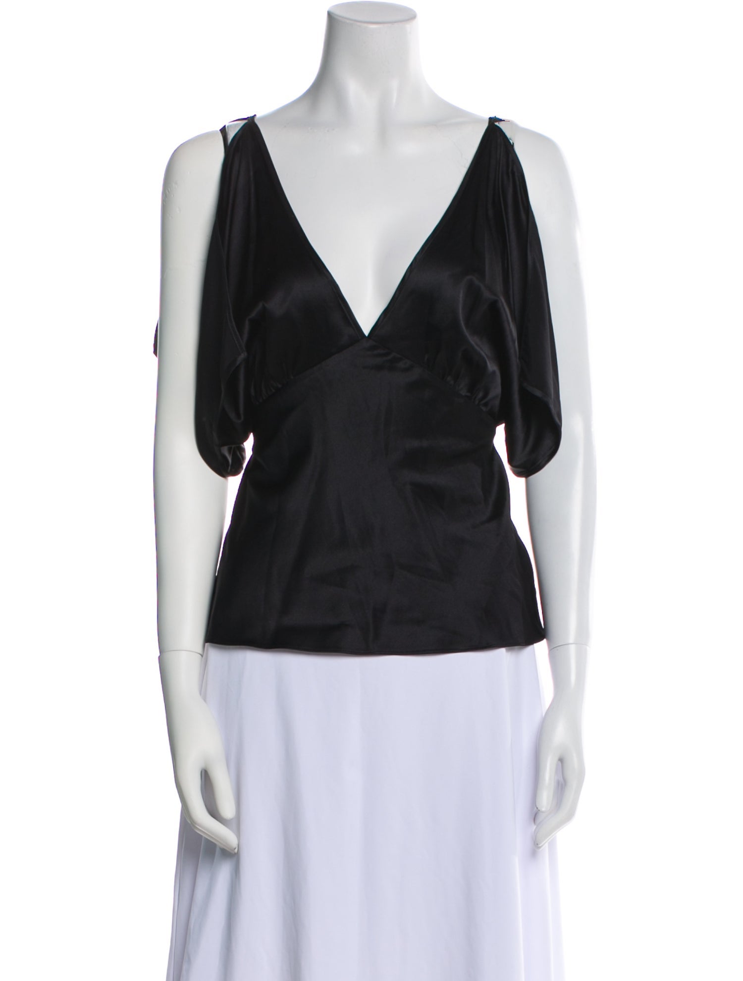 Miguelina Silk V-Neck Top w/ Tags