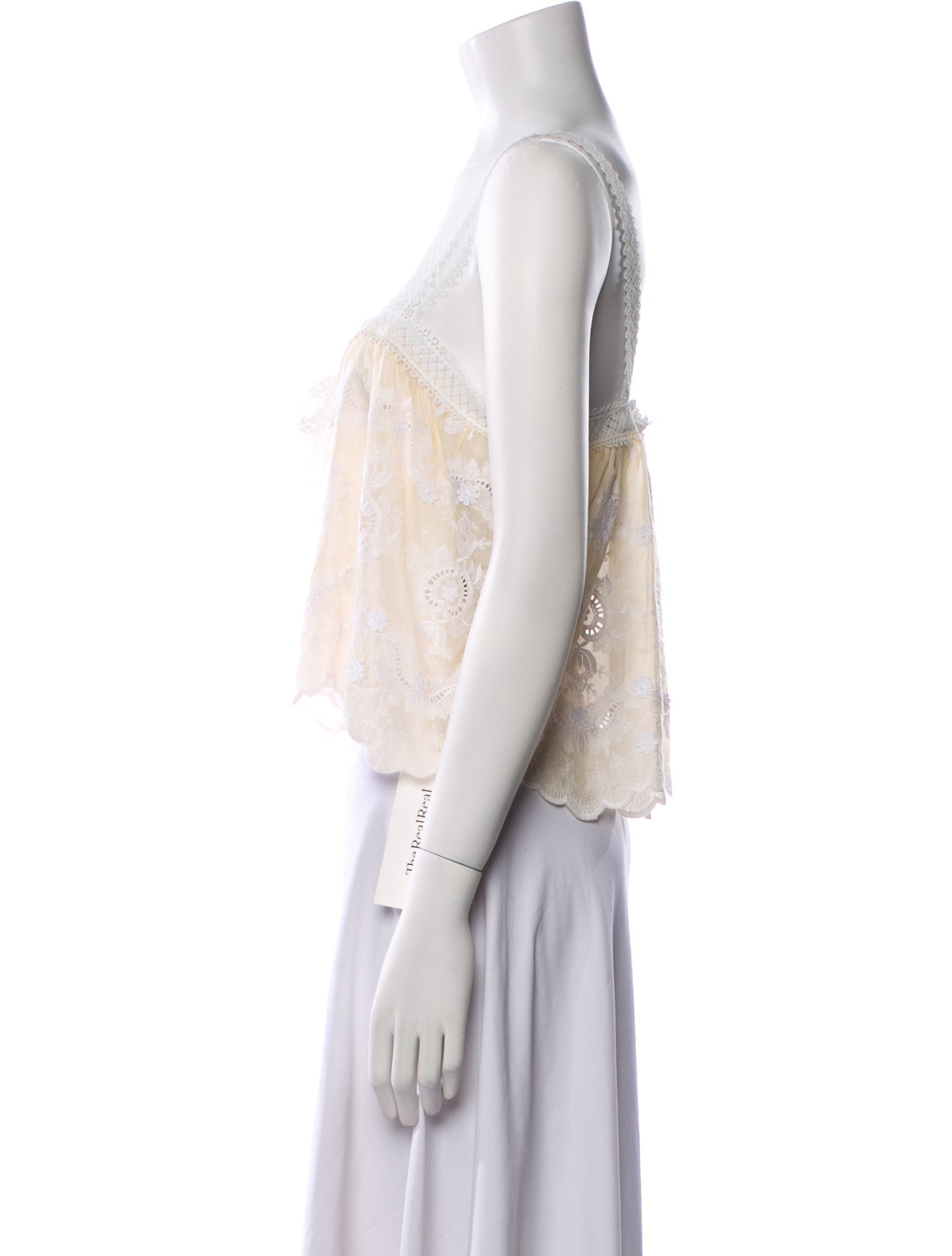 Miguelina Silk Square Neckline Crop Top w/ Tags