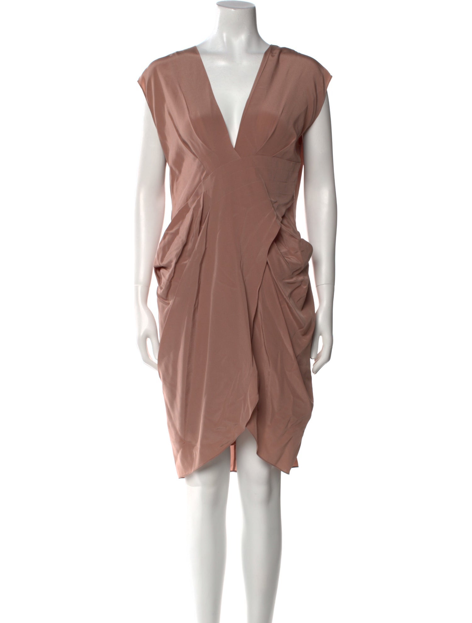 Miguelina Silk Knee-Length Dress w/ Tags