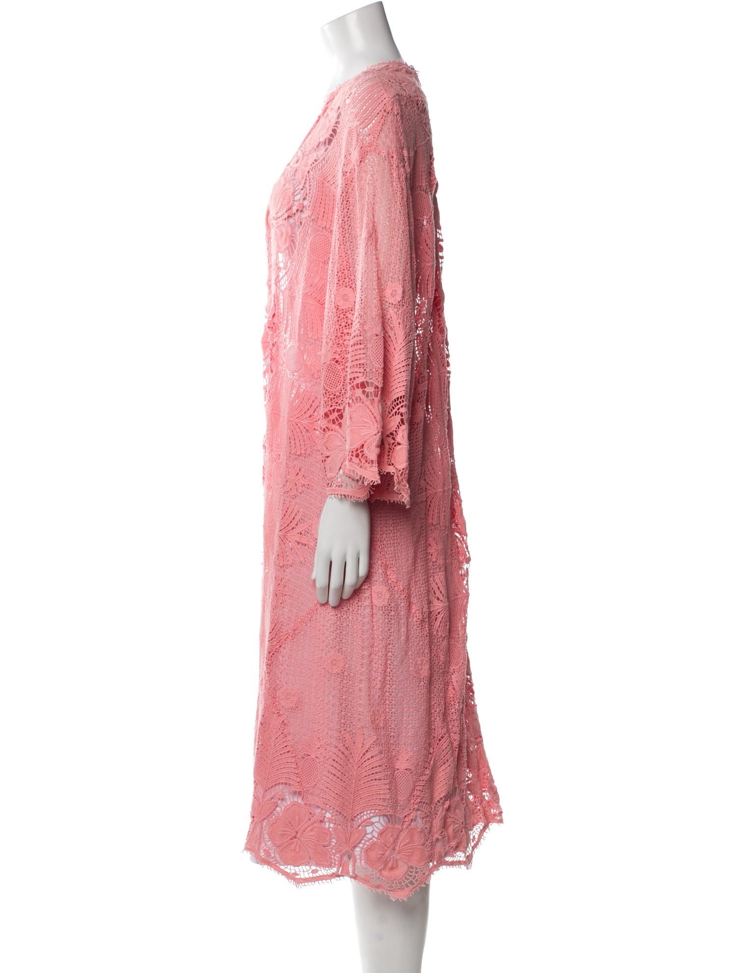 Miguelina Linen Lace Pattern Robe